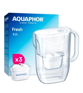 AQUAPHOR SET FRESH weiß, Filterkanne inkl. 3 MAXFOR+ Filterkartusche, 200 l.