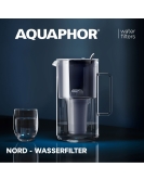 AQUAPHOR GLAS Filterkanne Nord schwarz, inkl. Filter A5 Mg. 350 l.