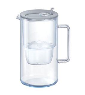AQUAPHOR Glas-Filterkanne grau mit Filterkartusche MAXFOR+ 