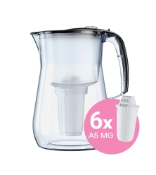 AQUAPHOR Set Filterkanne Provence schwarz, inkl. 6 Filter A5 Magnesium, 350 l.