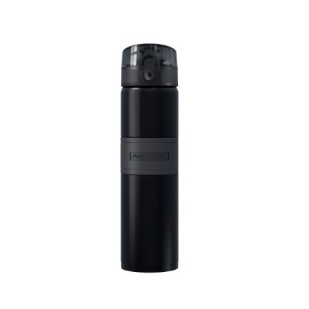 CITY COOL Filterflasche 0,5 L. aus Edelstahl, bis 24h kaltes Wasser, schwarz