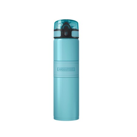 CITY COOL Filterflasche 0,5 L. aus Edelstahl, bis 24h kaltes Wasser, hellblau