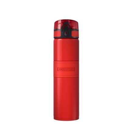 CITY COOL Filterflasche 0,5 L. aus Edelstahl, bis 24h kaltes Wasser, rot
