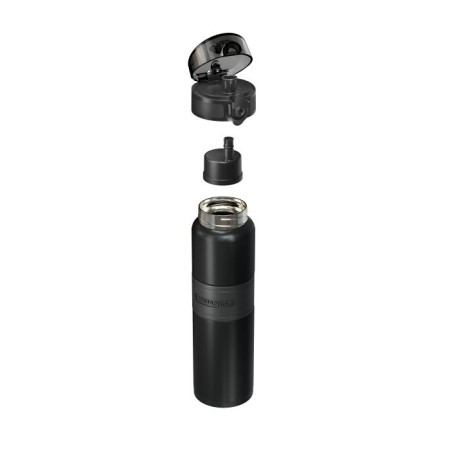 CITY COOL Filterflasche 0,5 L. aus Edelstahl, bis 24h kaltes Wasser, schwarz