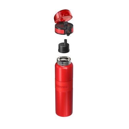 CITY COOL Filterflasche 0,5 L. aus Edelstahl, bis 24h kaltes Wasser, rot