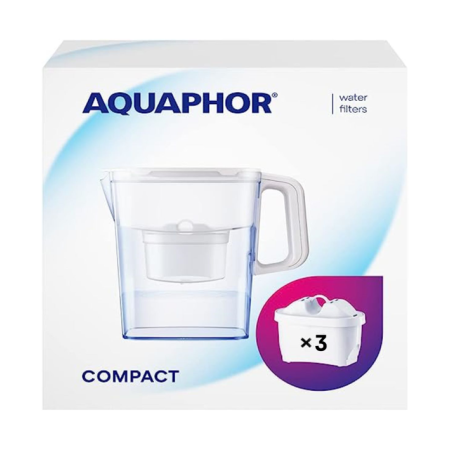 AQUAPHOR Set Filterkanne Compact inkl. 3 MAXFOR+ Filter, 200 L.