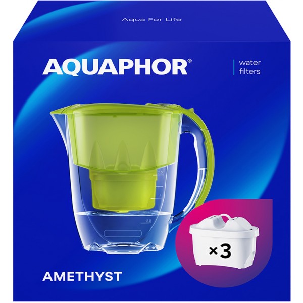AQUAPHOR Set Filterkanne Amethyst inkl. 3 MAXFOR+ Filter, 200 L.