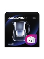 AQUAPHOR Set Filterkanne Onyx inkl. 3 Filter MAXFOR+, 200 l.