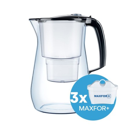 AQUAPHOR Set Filterkanne Onyx inkl. 3 Filter MAXFOR+, 200 l.