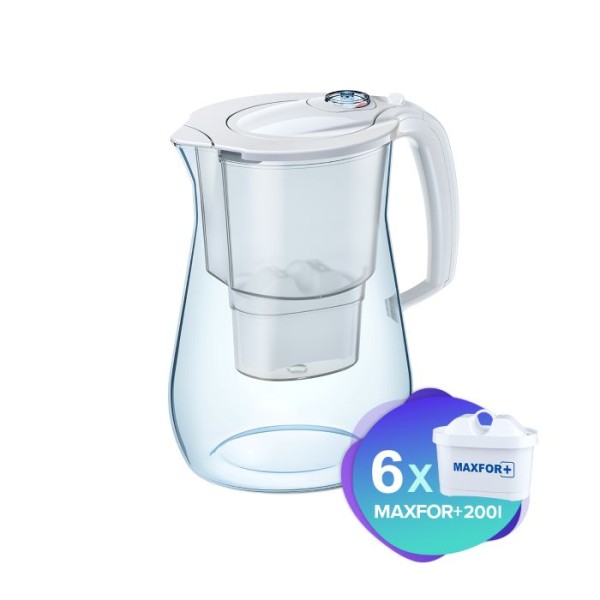 AQUAPHOR Set Filterkanne Onyx inkl. 6 Filter MAXFOR+H Kalkschutz, 200 l.