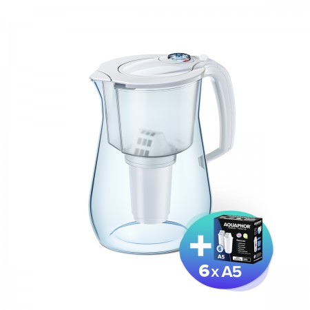 AQUAPHOR Set Filterkanne Provence inkl. 6 Filter A5, 350 l.