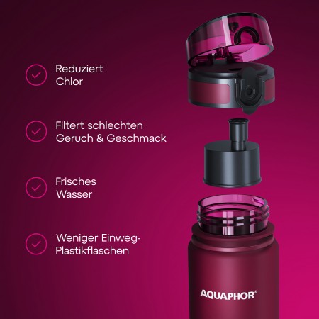 AQUAPHOR CITY Trinkflasche Filterflasche 500 ml., 12 Farben zu Auswahl