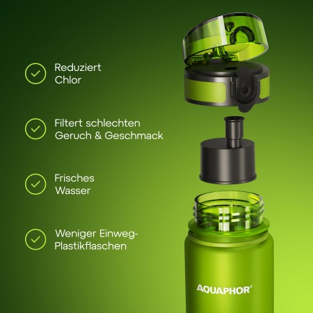 AQUAPHOR CITY Trinkflasche Filterflasche 0,5 L., grün