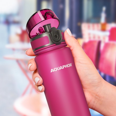 AQUAPHOR CITY Trinkflasche Filterflasche 0,5 L., pink