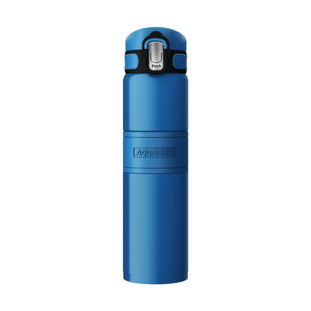 AQUAPHOR Thermoflasche 0,480 L., dunkelblau, warm oder kalt bis 6 Stunden