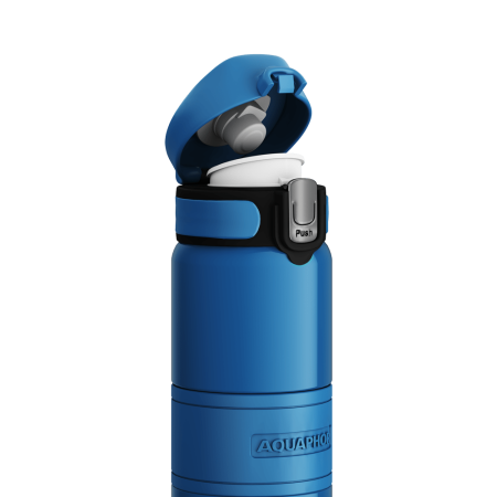 AQUAPHOR Thermoflasche 0,480 L., dunkelblau, warm oder kalt bis 6 Stunden