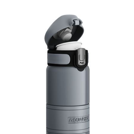 AQUAPHOR Thermoflasche 0,480 L., grau, warm oder kalt bis 6 Stunden