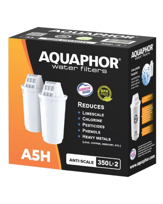 AQUAPHOR Pack 2 A5H Wasserfilter für hartes Wasser. Extra Kalkschutz AQUAPHOR Pack 2 A5H Wasserfilter für hartes Wasser. Extra Kalkschutz