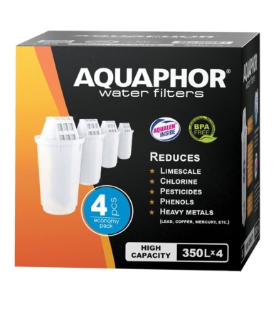 AQUAPHOR Pack 4 A5H Wasserfilter für hartes Wasser. Extra Kalkschutz
