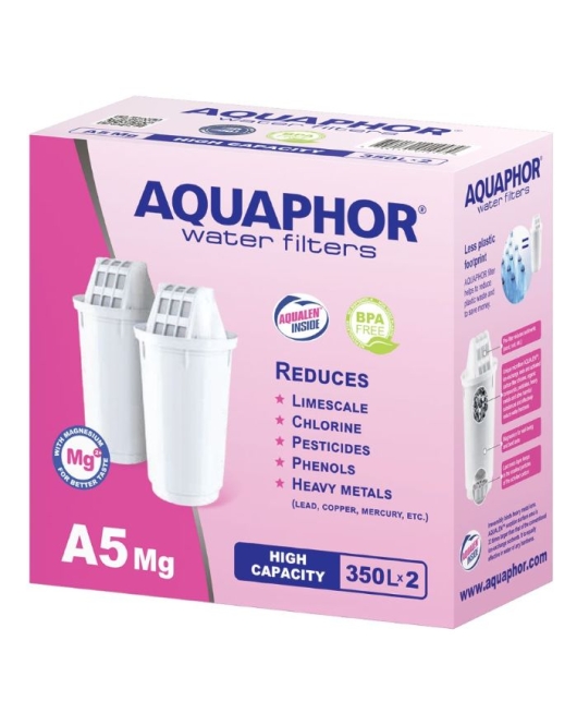 AQUAPHOR Pack 2 A5 Mg. (Magnesium) Wasserfilter, 350 l.