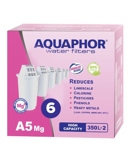 AQUAPHOR Pack 6 A5 Mg. (Magnesium) Wasserfilter, 350 l. AQUAPHOR Pack 6 A5 Mg. (Magnesium) Wasserfilter, 350 l.