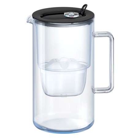 AQUAPHOR Glas-Wasserfilter schwarz, mit Filterkartusche MAXFOR+