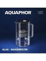 AQUAPHOR Glas-Wasserfilter schwarz, mit Filterkartusche MAXFOR+