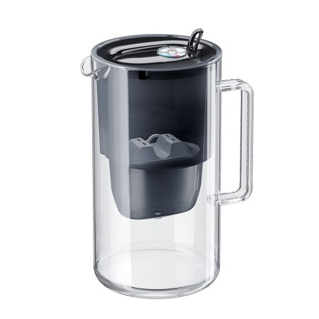 AQUAPHOR Glas-Wasserfilter schwarz, mit Filterkartusche MAXFOR+