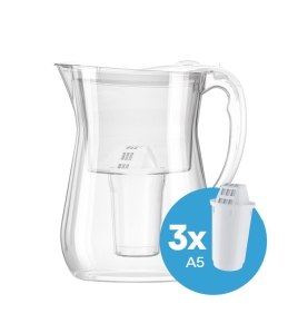 AQUAPHOR SET Filterkanne Lyon 3x Filter A5 350 l., aus Tritan, bruchsicher