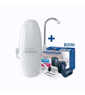 MODERN AQUAPHOR AKTIVKOHLE-AUFTISCHFILTER plus Set Filter B200, ohne Wasserenthärtung