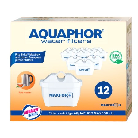 AQUAPHOR MAXFOR+ H hartes Wasser, Pack 12. Extra Kalkschutz