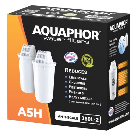 AQUAPHOR Pack 2 A5H Wasserfilter für hartes Wasser. Extra Kalkschutz
