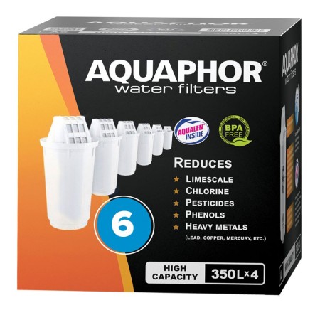AQUAPHOR Pack 6 A5H Wasserfilter für hartes Wasser. Extra Kalkschutz
