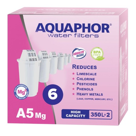 AQUAPHOR Pack 6 A5 Mg. (Magnesium) Wasserfilter, 350 l.