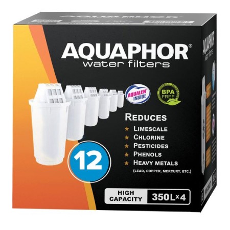 AQUAPHOR Pack 12 A5H Wasserfilter für hartes Wasser. Extra Kalkschutz