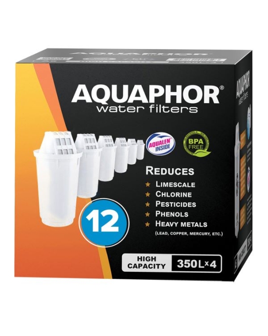 AQUAPHOR Pack 12 A5H Wasserfilter für hartes Wasser. Extra Kalkschutz