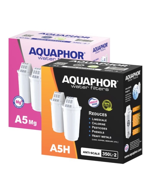 AQUAPHOR Pack 2x A5H plus 2x A5 Mg. (Magnesium) Wasserfilter, 350 l. AQUAPHOR Pack 2x A5H plus 2x A5 Mg. (Magnesium) Wasserfilter, 350 l.
