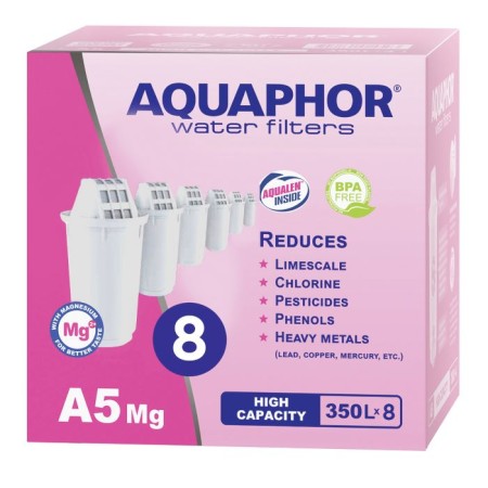 AQUAPHOR Pack 8 A5 Mg. (Magnesium) Wasserfilter, 350 l.