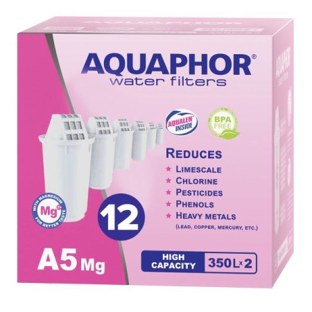 AQUAPHOR Pack 12 A5 Mg. (Magnesium) Wasserfilter, 350 l.