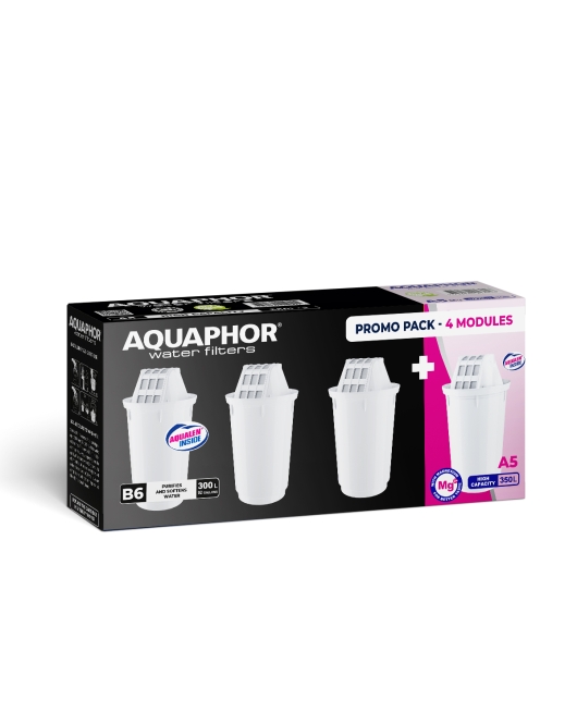 AQUAPHOR Pack 3x A5 plus 1x A5 Mg. (Magnesium) Wasserfilter, 350 l. AQUAPHOR Pack 3x A5 plus 1x A5 Mg. (Magnesium) Wasserfilter, 350 l.