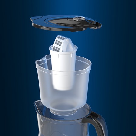 Tischwasserfilter Provence inkl. Filterkartusche A5 Mg. Premium-Filter in Glasoptik, aus TRITAN. 